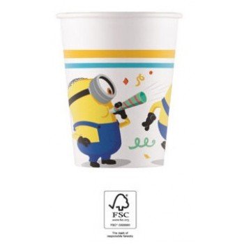 Minions The Rise of Gru, Minyonok papír pohár 8 db-os 200 ml FSC Minions The Rise of Gru, Minyonok papír pohár 8 db-os 200 ml FSC