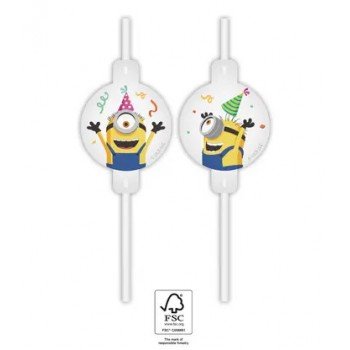 Minions The Rise of Gru, Minyonok papír szívószál, 4 db-os szett FSC Minions The Rise of Gru, Minyonok papír szívószál, 4 db-os szett FSC