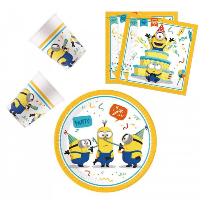 Minions The Rise of Gru, Minyonok party szett 36 db-os 23 cm-es tányérral