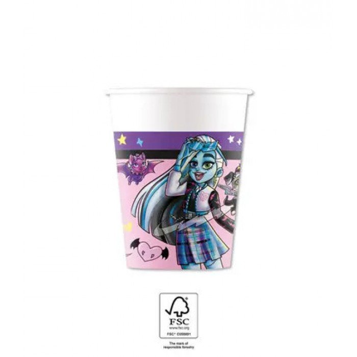 Monster High papír pohár 8 db-os 200 ml FSC