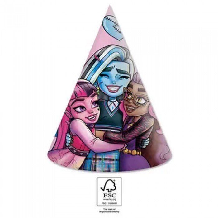 Monster High Parti kalap, csákó 6 db-os FSC