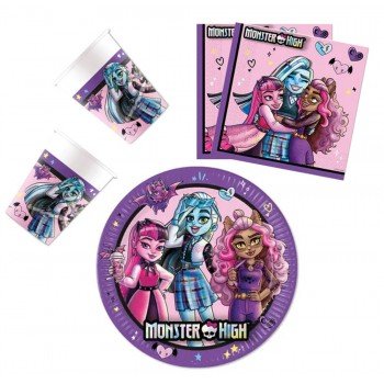 Monster High party szett 36 db-os 23 cm-es tányérral