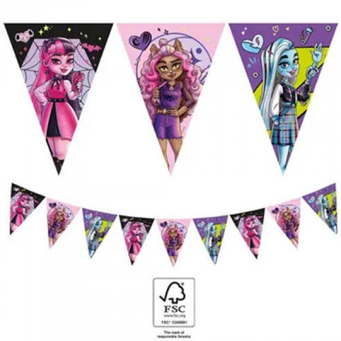 Monster High zászlófüzér FSC 2,3 m