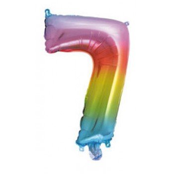 Multicolour Metallic mini 7-es szám fólia lufi 34 cm Multicolour Metallic mini 7-es szám fólia lufi 34 cm