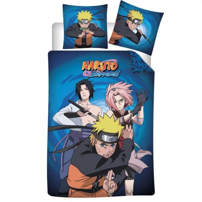 Naruto Ninja Trio ágyneműhuzat 140×200cm, 63×63 cm microfibre