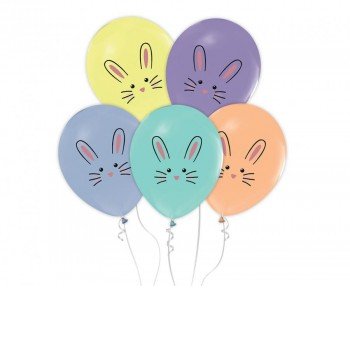 Rabbits, Nyuszi léggömb, lufi 5 db-os 12 inch (30 cm)