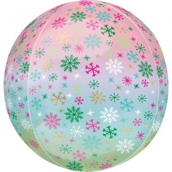 Ombre Snowflakes, Hópehely Fólia lufi 40 cm Ombre Snowflakes, Hópehely Fólia lufi 40 cm