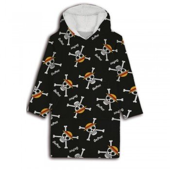 One Piece Skull felnőtt belebújós plüss polár takaró, poncsó One Piece Skull felnőtt belebújós plüss polár takaró, poncsó