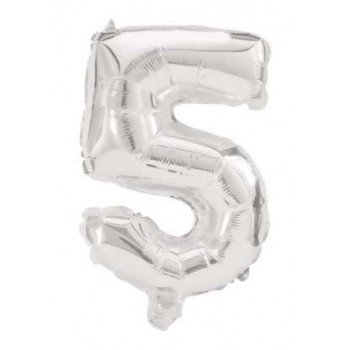 Óriás 5-ös Silver szám Fólia lufi 85 cm Óriás 5-ös Silver szám Fólia lufi 85 cm