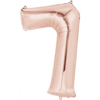 Óriás 7-es Rose Gold szám Fólia lufi 88*58 cm Óriás 7-es Rose Gold szám Fólia lufi 88*58 cm