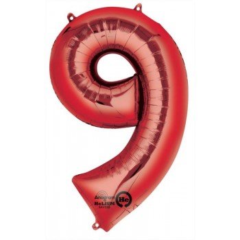 Óriás 9-es Red szám Fólia lufi 86*55 cm Óriás 9-es Red szám Fólia lufi 86*55 cm