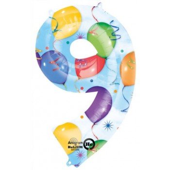 Óriás 9-es szám Fólia lufi 86*55 cm Óriás 9-es szám Fólia lufi 86*55 cm