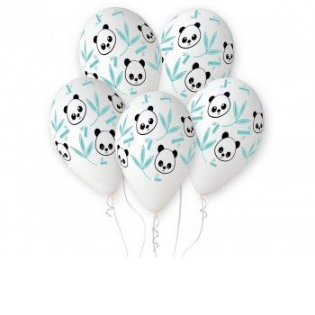 Panda & Bamboo, Panda léggömb, lufi 5 db-os 13 inch (33 cm) Panda & Bamboo, Panda léggömb, lufi 5 db-os 13 inch (33 cm)