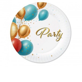 Party Balloon papírtányér 6 db-os 18 cm Party Balloon papírtányér 6 db-os 18 cm