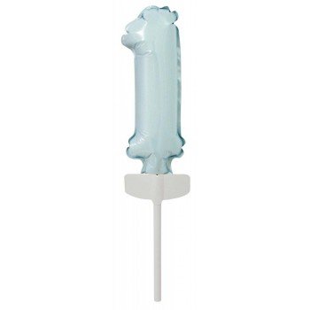 Pastel Blue, Kék 1-es szám fólia lufi tortára 13 cm Pastel Blue, Kék 1-es szám fólia lufi tortára 13 cm