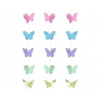 Pastel Butterfly, Pillangó függő dekoráció 200 cm