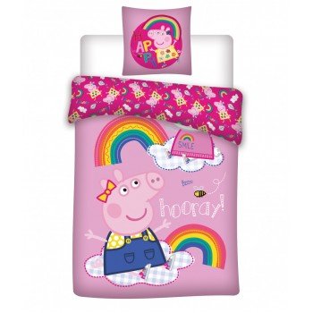 Peppa malac ágyneműhuzat 135×200cm, 80×80 cm Peppa malac ágyneműhuzat 135×200cm, 80×80 cm