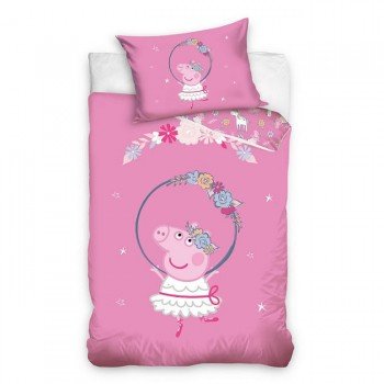 Peppa malac Ballerina gyerek ágyneműhuzat 100×135cm, 40×60 cm Peppa malac Ballerina gyerek ágyneműhuzat 100×135cm, 40×60 cm