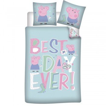 Peppa malac Best Day ágyneműhuzat 140×200cm, 63×63 cm microfibre Peppa malac Best Day ágyneműhuzat 140×200cm, 63×63 cm microfibre