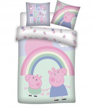 Peppa malac Best Day gyerek ágyneműhuzat 100×135cm, 40×60 cm Peppa malac Best Day gyerek ágyneműhuzat 100×135cm, 40×60 cm