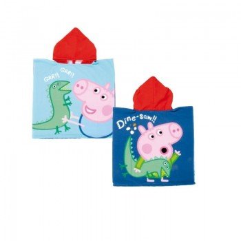 Peppa malac Dine-saw strand törölköző poncsó 55x110 cm Peppa malac Dine-saw strand törölköző poncsó 55x110 cm