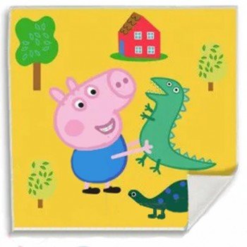 Peppa malac Dino Mágikus Kéztörlő arctörlő, törölköző 30x30cm Peppa malac Dino Mágikus Kéztörlő arctörlő, törölköző 30x30cm