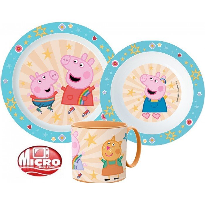 Peppa malac étkészlet, micro műanyag szett