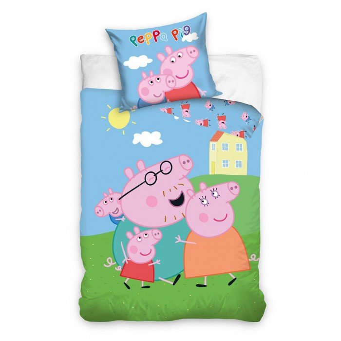 Peppa malac Family gyerek ágyneműhuzat 100×135cm, 40×60 cm