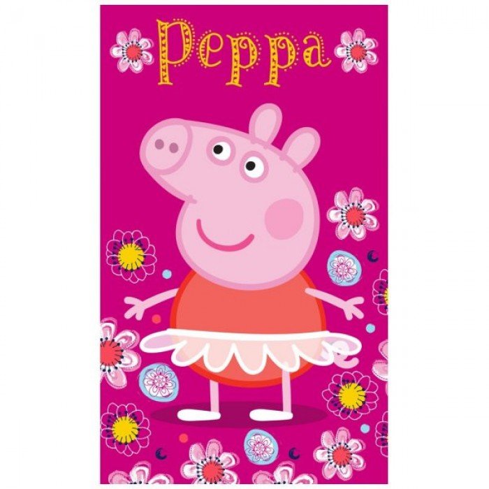 Peppa malac Flowers kéztörlő arctörlő, törölköző 30x50cm