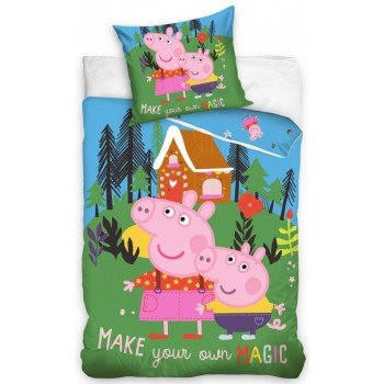 Peppa malac Forest ágyneműhuzat 140×200cm, 70×80 cm Peppa malac Forest ágyneműhuzat 140×200cm, 70×80 cm