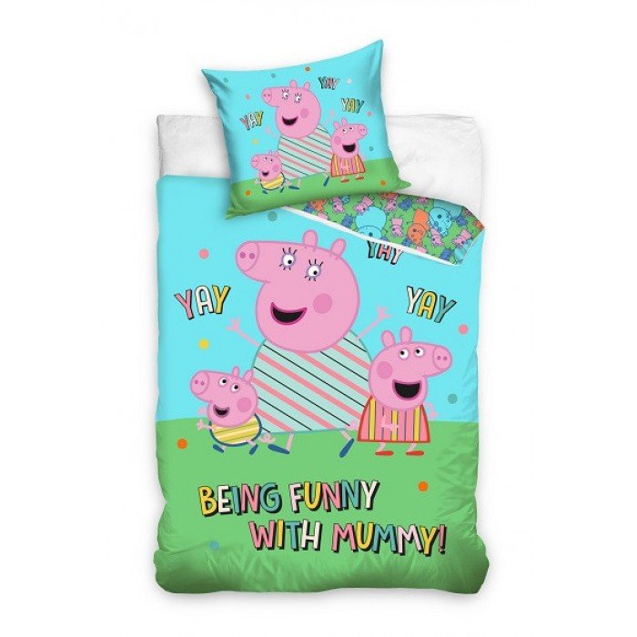 Peppa malac Funny ágyneműhuzat 140×200cm, 70x90 cm