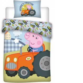 Peppa malac George's Tractor gyerek ágyneműhuzat 100×140cm, 40×45 cm Peppa malac George's Tractor gyerek ágyneműhuzat 100×140cm, 40×45 cm