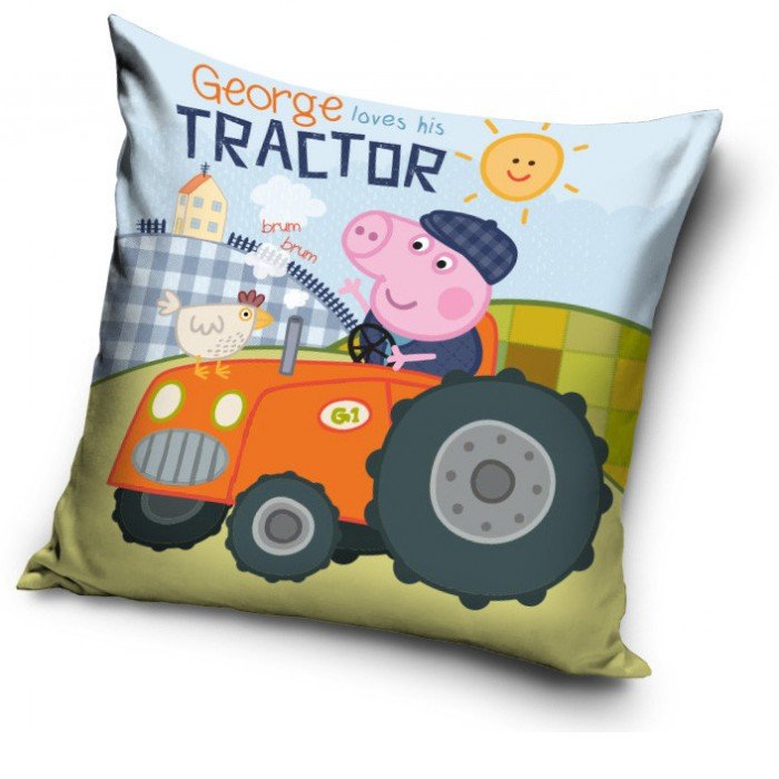 Peppa malac Tractor párnahuzat 40x40 cm Velúr