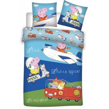 Peppa malac Gyerek ágyneműhuzat 100×135cm, 40×60 cm Peppa malac Gyerek ágyneműhuzat 100×135cm, 40×60 cm