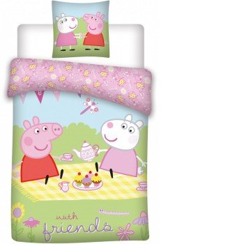 Peppa malac gyerek ágyneműhuzat 100×140cm, 40×45 cm Peppa malac gyerek ágyneműhuzat 100×140cm, 40×45 cm