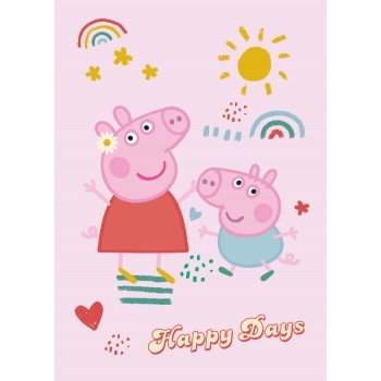 Peppa malac Happy Days polár takaró 100x140cm Peppa malac Happy Days polár takaró 100x140cm