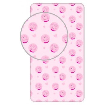 Peppa malac Hearts gumis lepedő 90*200 cm Peppa malac Hearts gumis lepedő 90*200 cm