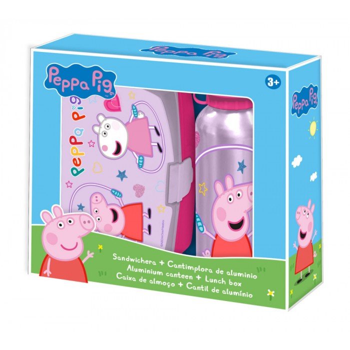 Peppa malac Jump Rope szendvicsdoboz + alumínium kulacs szett