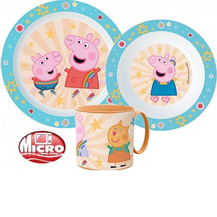 Peppa malac étkészlet, micro műanyag szett