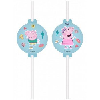 Peppa Pig Messy Play, Peppa Malac papír szívószál, 4 db-os szett FSC