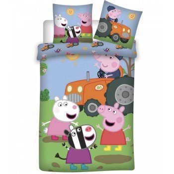 Peppa malac Orange Tractor ágyneműhuzat 140×200cm, 70×80 cm Peppa malac Orange Tractor ágyneműhuzat 140×200cm, 70×80 cm
