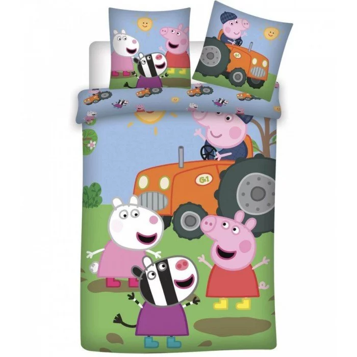 Peppa malac Orange Tractor ágyneműhuzat 140×200cm, 70×80 cm Peppa malac Orange Tractor ágyneműhuzat 140×200cm, 70×80 cm