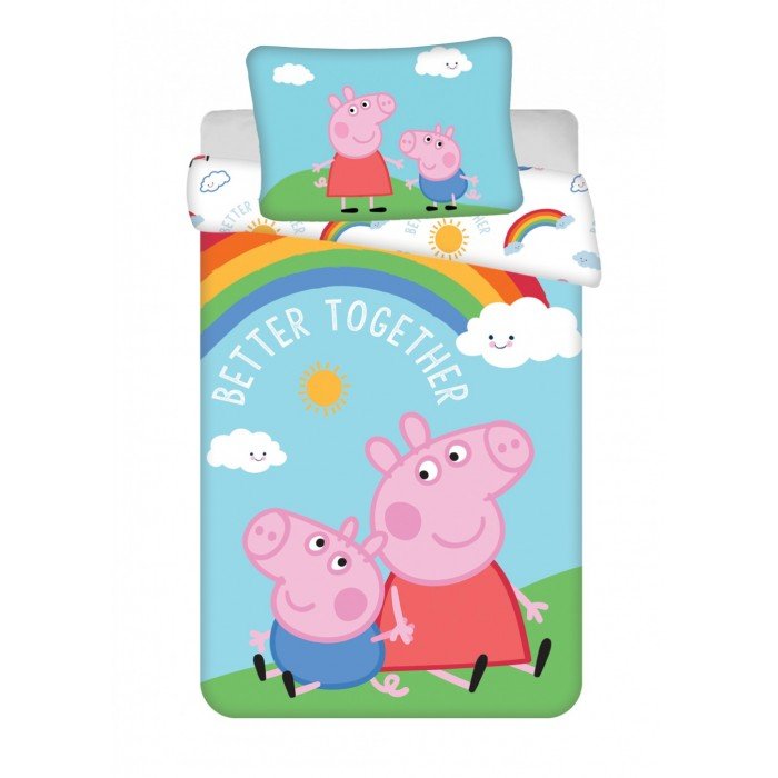 Peppa malac Rainbow gyerek ágyneműhuzat 100×135cm, 40×60 cm