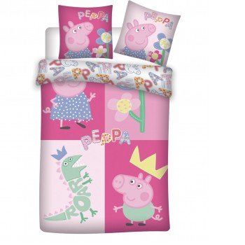 Peppa malac Roar gyerek ágyneműhuzat 100×135cm, 40×60 cm Peppa malac Roar gyerek ágyneműhuzat 100×135cm, 40×60 cm