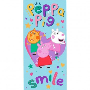 Peppa malac Smile fürdőlepedő, strand törölköző 70x140cm Peppa malac Smile fürdőlepedő, strand törölköző 70x140cm
