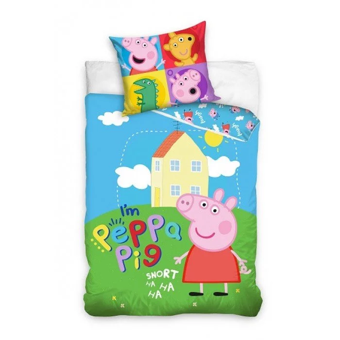 Peppa malac Snort ágyneműhuzat 140×200cm, 70x90 cm Peppa malac Snort ágyneműhuzat 140×200cm, 70x90 cm