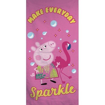 Peppa malac Sparkle fürdőlepedő, strand törölköző 70x140cm Peppa malac Sparkle fürdőlepedő, strand törölköző 70x140cm