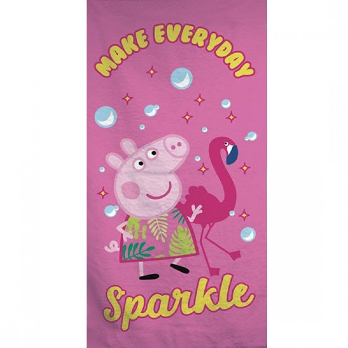 Peppa malac Sparkle fürdőlepedő, strand törölköző 70x140cm (Fast Dry)