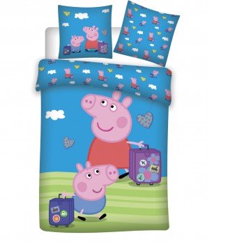 Peppa malac Travel gyerek ágyneműhuzat 100×135cm, 40×60 cm Peppa malac Travel gyerek ágyneműhuzat 100×135cm, 40×60 cm