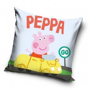 Peppa malac Yellow Car párnahuzat 40x40 cm Peppa malac Yellow Car párnahuzat 40x40 cm